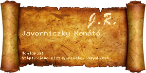 Javorniczky Renátó névjegykártya